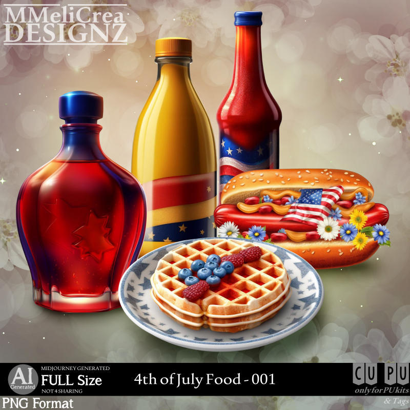 (image for) AI - 4th Of July Food - CU001 (CU4PU/PNG/PACK)